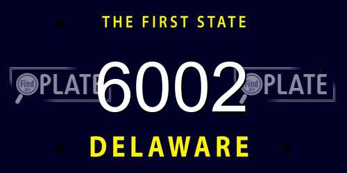 6002 Delaware License Plate