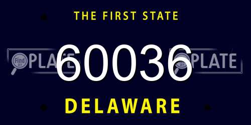 60036 Delaware License Plate