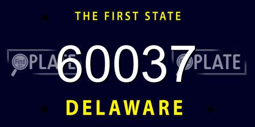 60037 Delaware License Plate