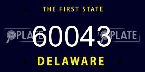 60043 Delaware License Plate