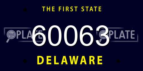 60063 Delaware License Plate