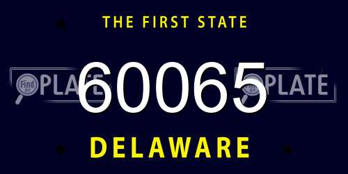 60065 Delaware License Plate