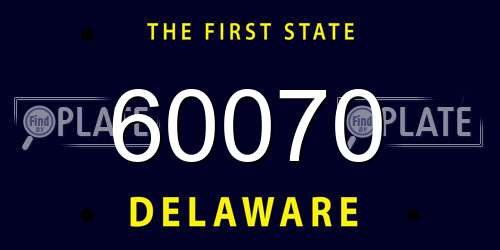 60070 Delaware License Plate