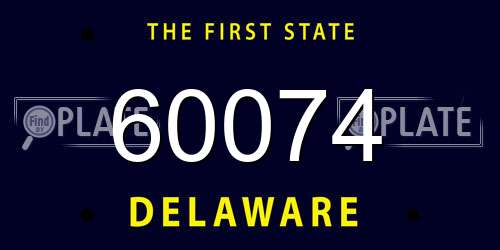 60074 Delaware License Plate