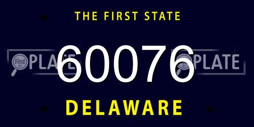 60076 Delaware License Plate