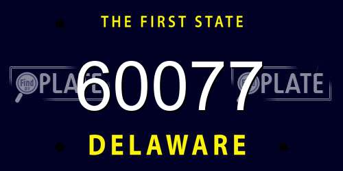 60077 Delaware License Plate