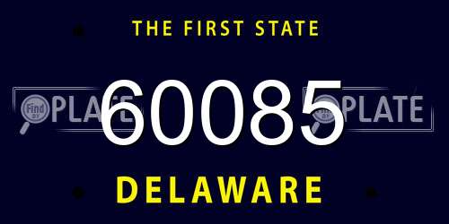 60085 Delaware License Plate