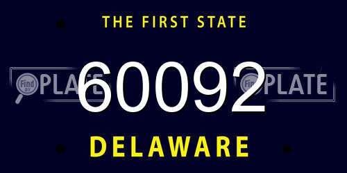 60092 Delaware License Plate