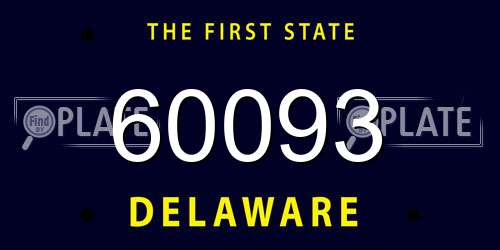 60093 Delaware License Plate
