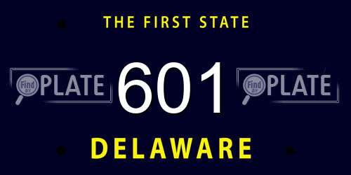 601 Delaware License Plate