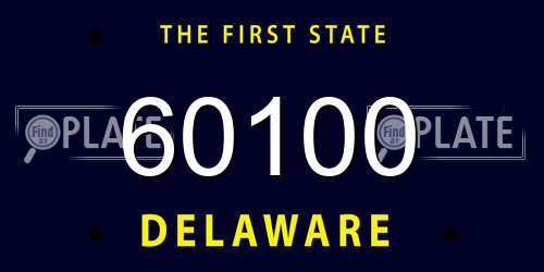 60100 Delaware License Plate