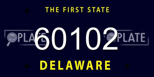 60102 Delaware License Plate