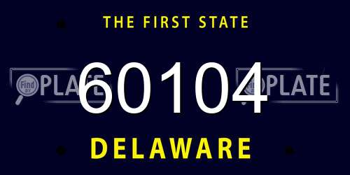 60104 Delaware License Plate