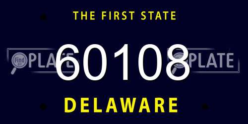 60108 Delaware License Plate