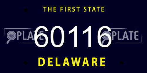 60116 Delaware License Plate