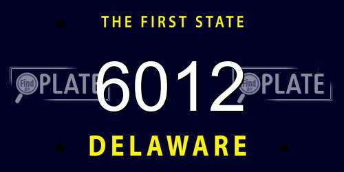6012 Delaware License Plate