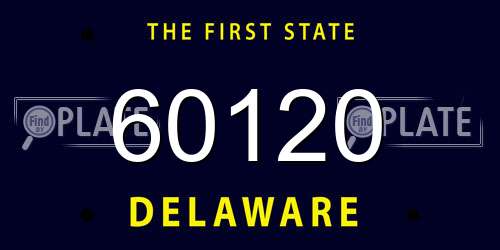 60120 Delaware License Plate