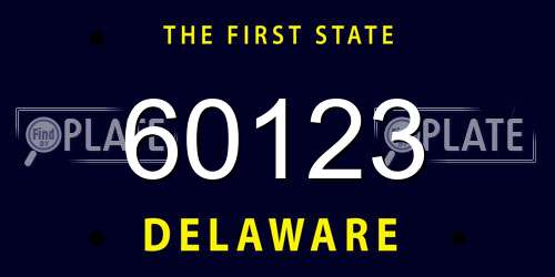 60123 Delaware License Plate