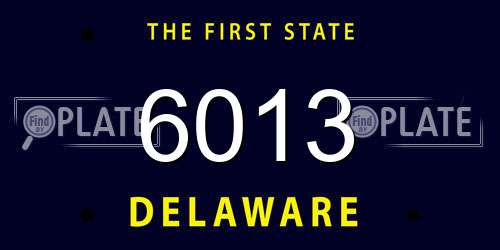 6013 Delaware License Plate