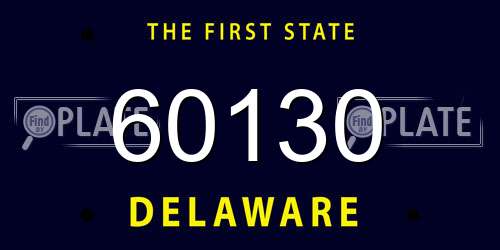 60130 Delaware License Plate