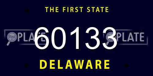 60133 Delaware License Plate