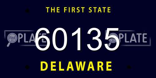 60135 Delaware License Plate