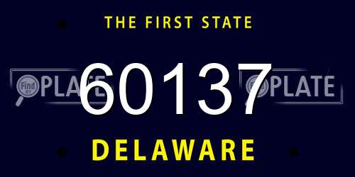60137 Delaware License Plate