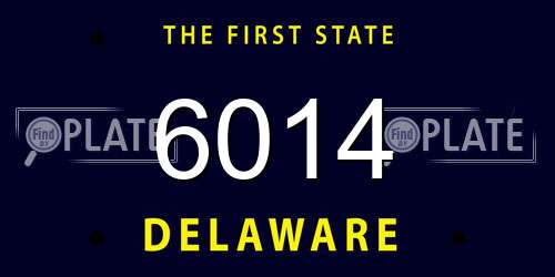 6014 Delaware License Plate