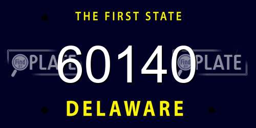 60140 Delaware License Plate