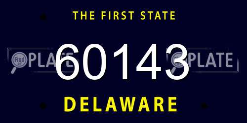 60143 Delaware License Plate
