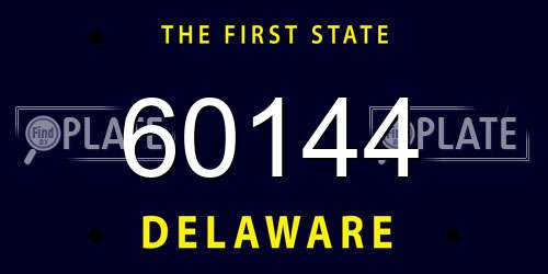 60144 Delaware License Plate