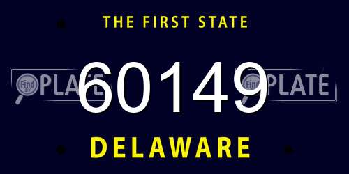 60149 Delaware License Plate