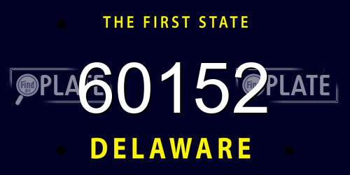 60152 Delaware License Plate