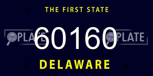 60160 Delaware License Plate