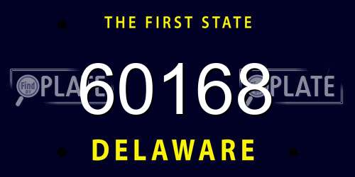 60168 Delaware License Plate