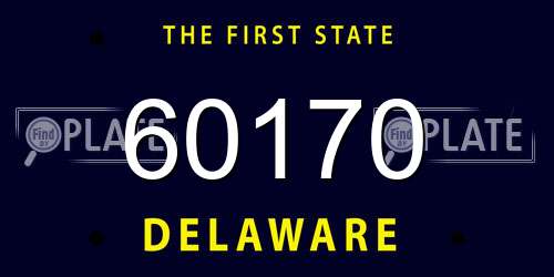 60170 Delaware License Plate