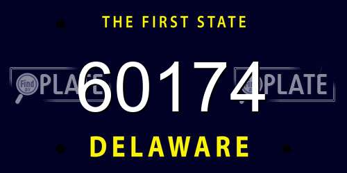 60174 Delaware License Plate