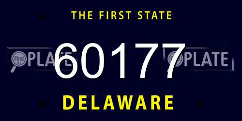 60177 Delaware License Plate
