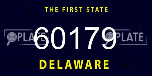 60179 Delaware License Plate