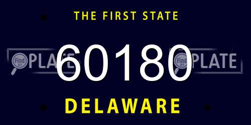 60180 Delaware License Plate