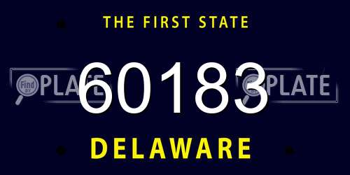 60183 Delaware License Plate