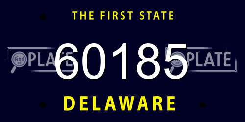 60185 Delaware License Plate