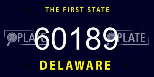 60189 Delaware License Plate