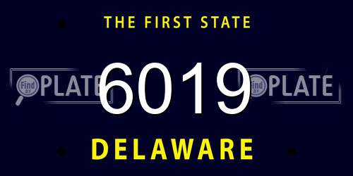 6019 Delaware License Plate