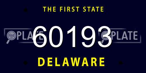 60193 Delaware License Plate