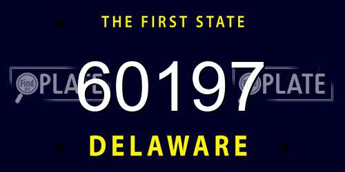 60197 Delaware License Plate