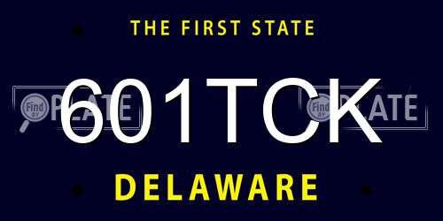 601TCK Delaware License Plate