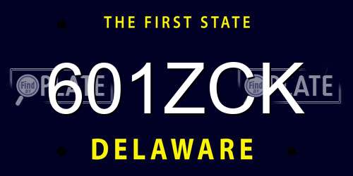 601ZCK Delaware License Plate
