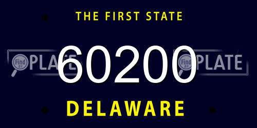 60200 Delaware License Plate