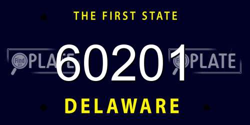 60201 Delaware License Plate